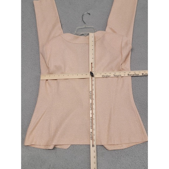 St John Couture Skirt Suit Womens 16 Pink Lurex Knit Jacket Rhinestone Button - Picture 7 of 16